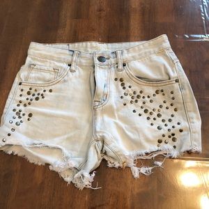 Distressed Denim High Waisted Shorts